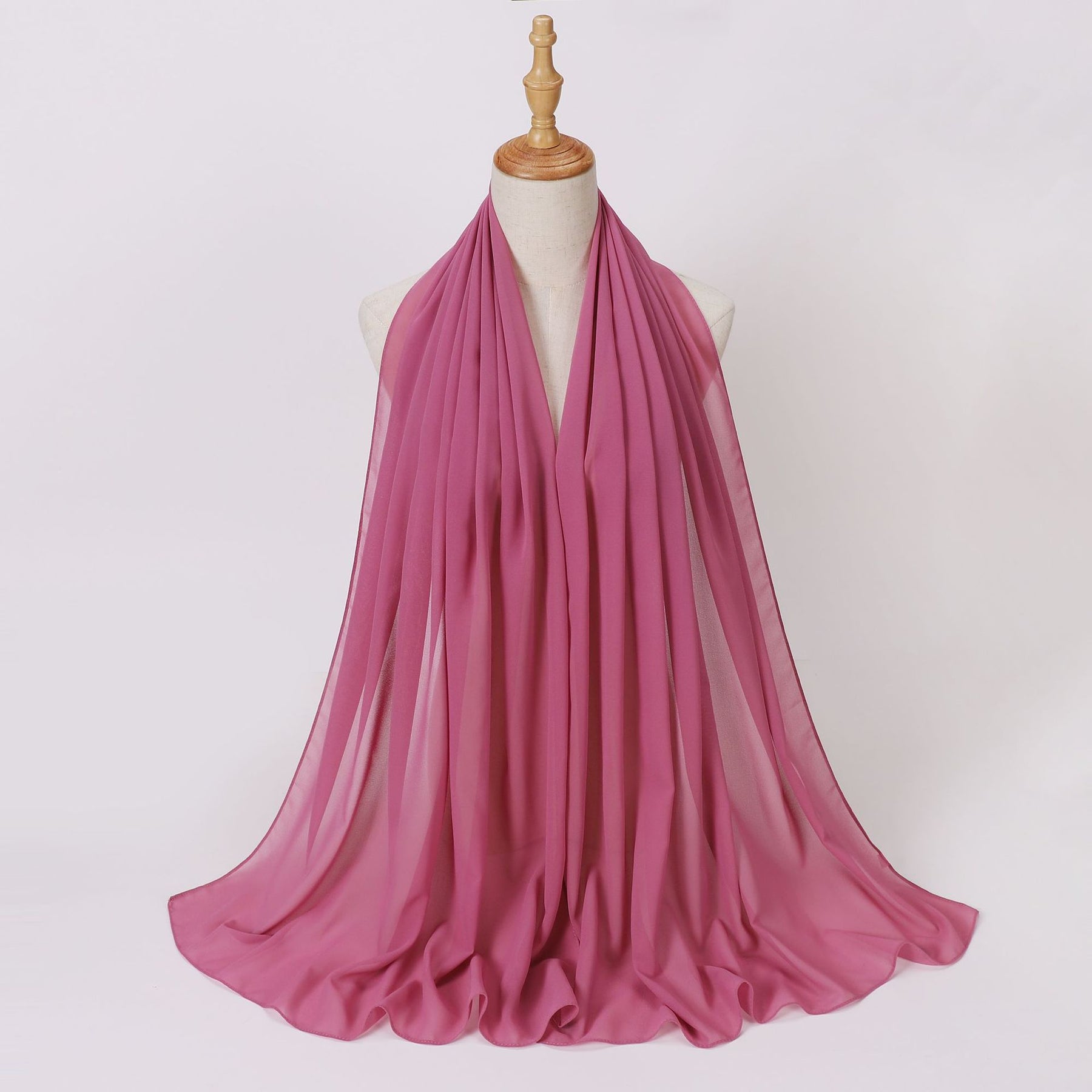 W-0062 Solid color pearl chiffon long scarf hijab veil scarf - MinYang Fashion Apparel Accessory Manufacturer