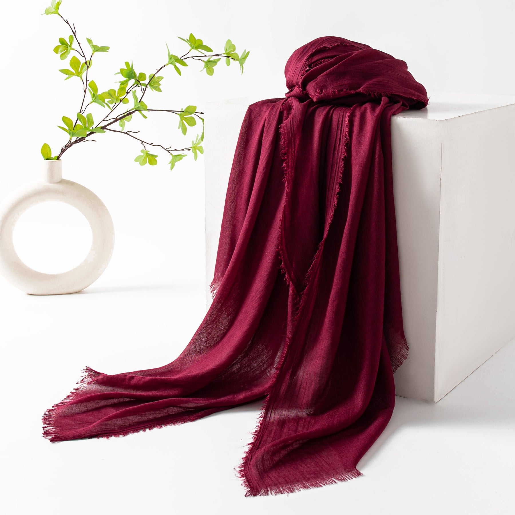 FH24-5559(2) Cotton and linen scarf scarf  winter scarf - MinYang Fashion Apparel Accessory Manufacturer