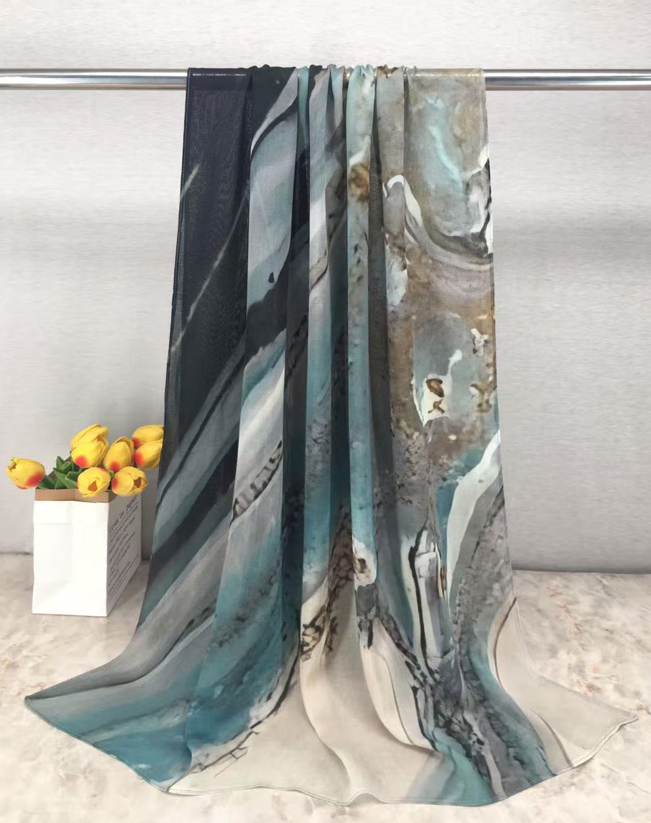 MYE001 Watercolor Modal Cotton Digital Print Scarf