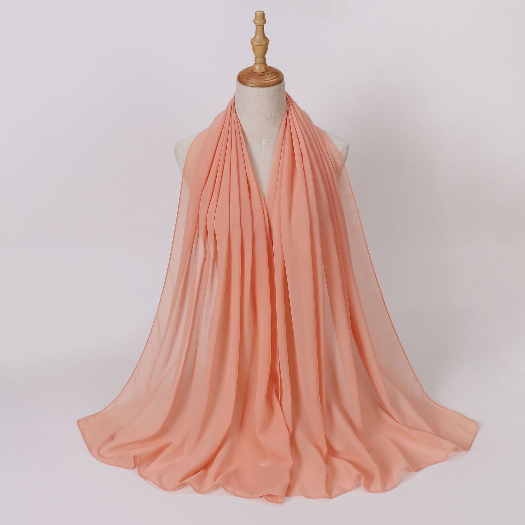 W-0062 Solid color pearl chiffon long scarf hijab veil scarf - MinYang Fashion Apparel Accessory Manufacturer