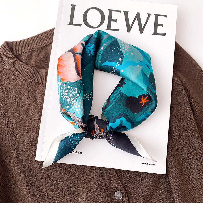 53 Silk Square Scarf 53*53cm Printed ribbon scarf