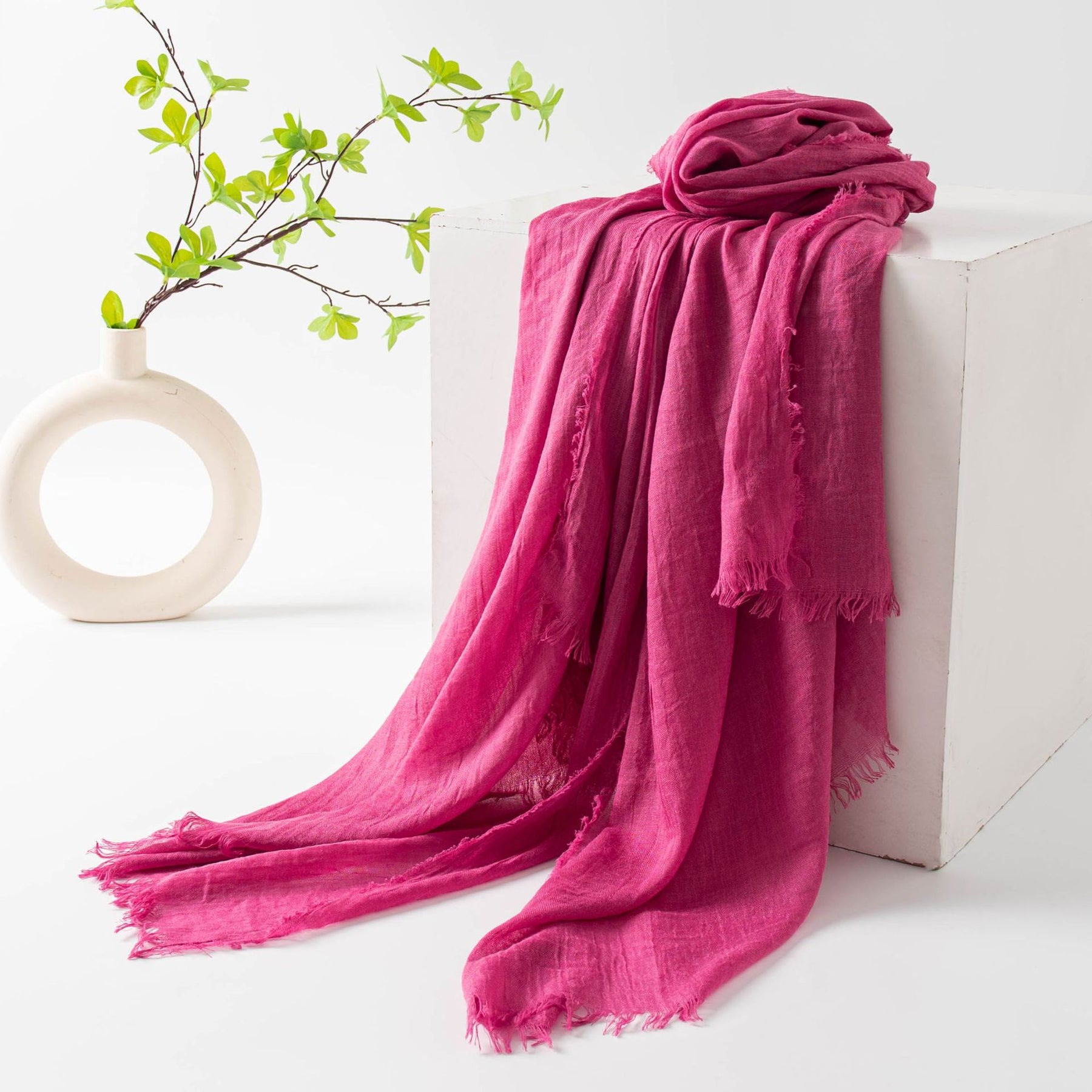 FH24-5559 Cotton and linen scarf for women in spring and autumn hijab/Scarf - MinYang Fashion Apparel Accessory Manufacturer