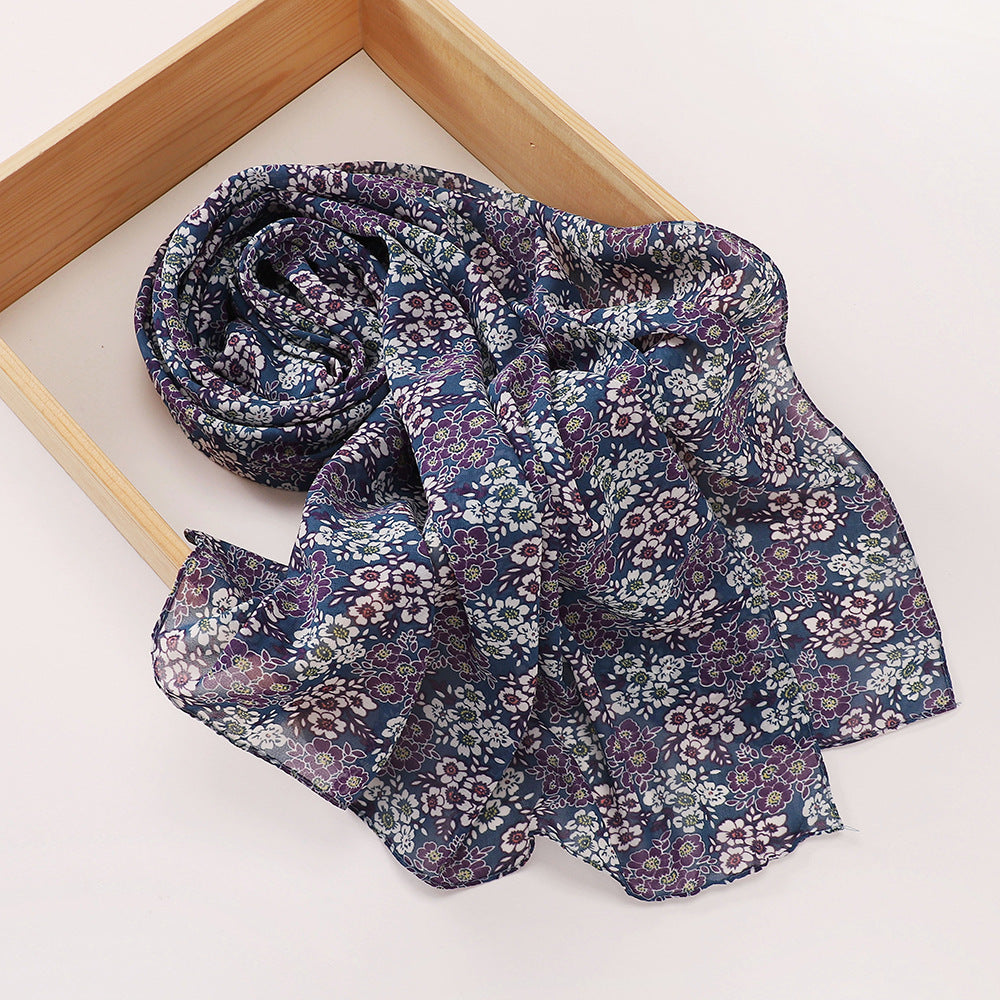 MSL358 Rose flower print hijab (MOQ:2 pieces)