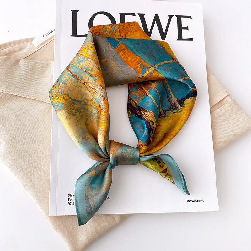 53 Silk Square Scarf 53*53cm Printed ribbon scarf