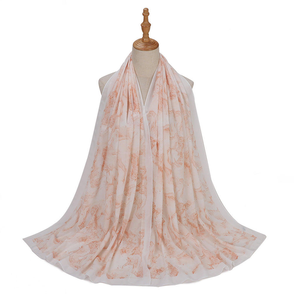 MSL333 New spring and summer pearl chiffon digital printing color scarf New spring and summer pearl chiffon digital printing color scarf