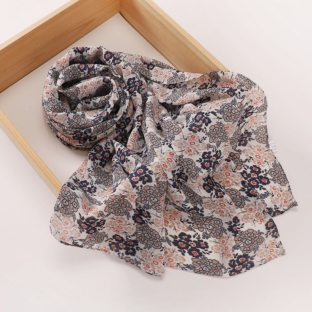 MSL358 Rose flower print hijab (MOQ:2 pieces)