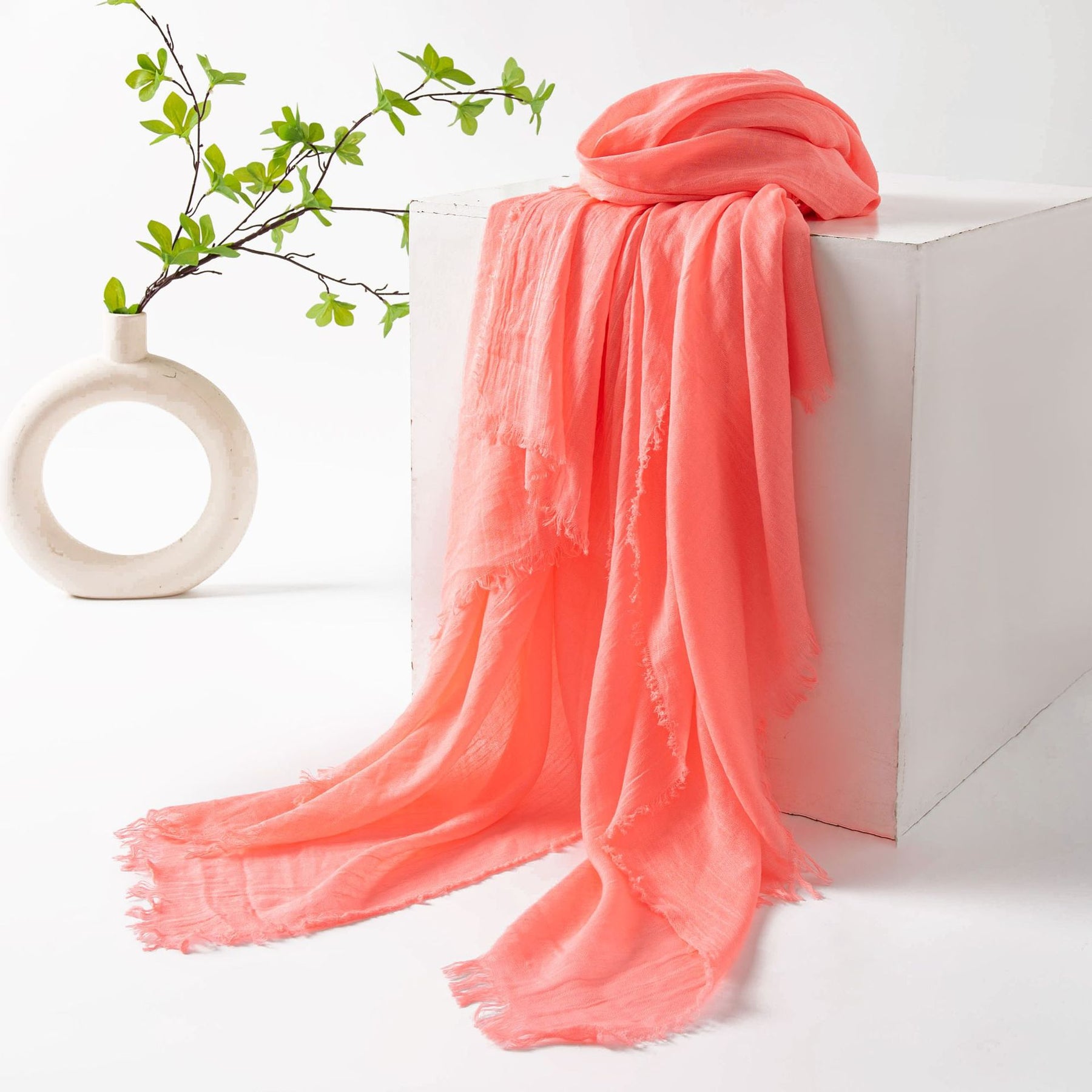 FH24-5559 Cotton and linen scarf for women in spring and autumn hijab/Scarf - MinYang Fashion Apparel Accessory Manufacturer