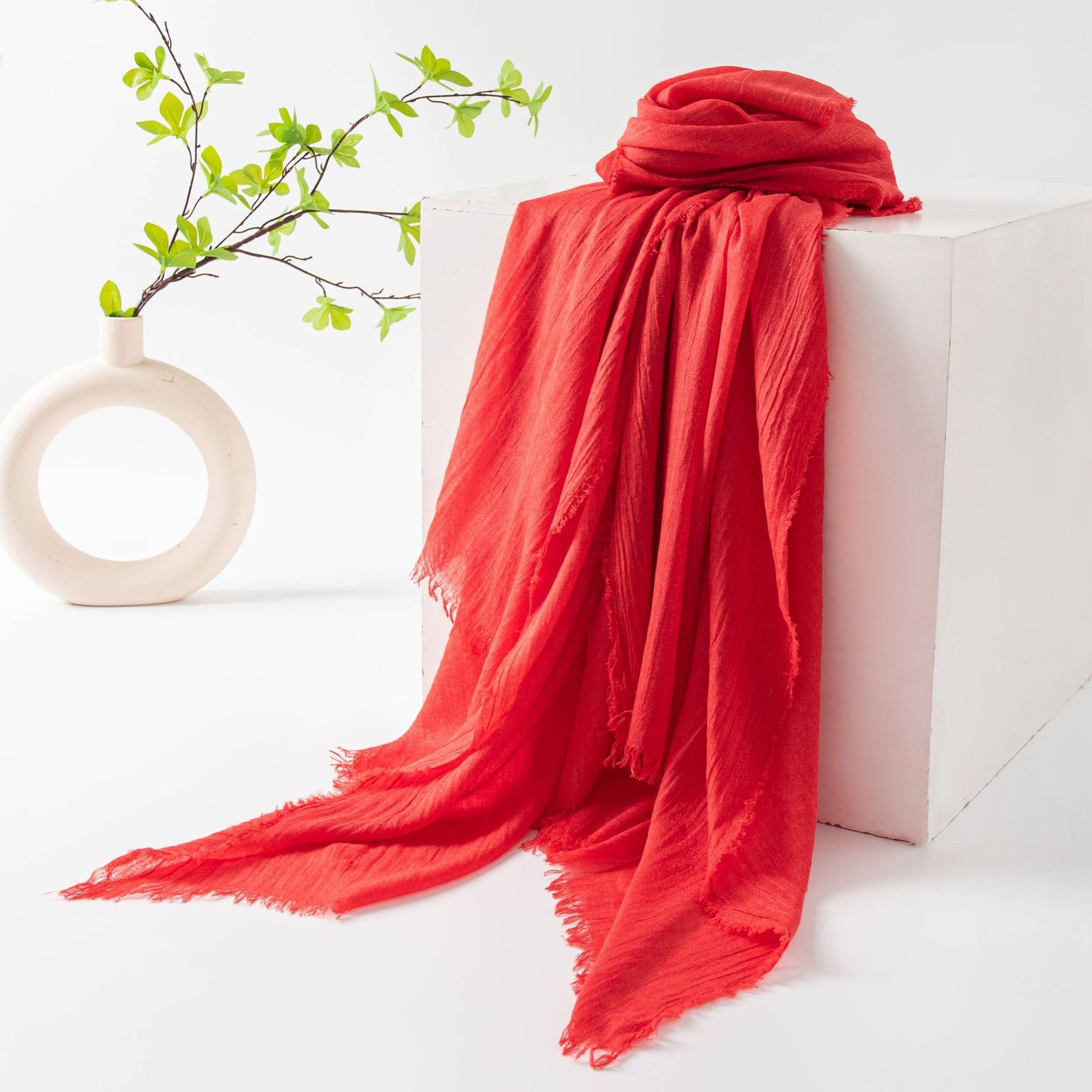 FH24-5559(2) Cotton and linen scarf scarf  winter scarf - MinYang Fashion Apparel Accessory Manufacturer