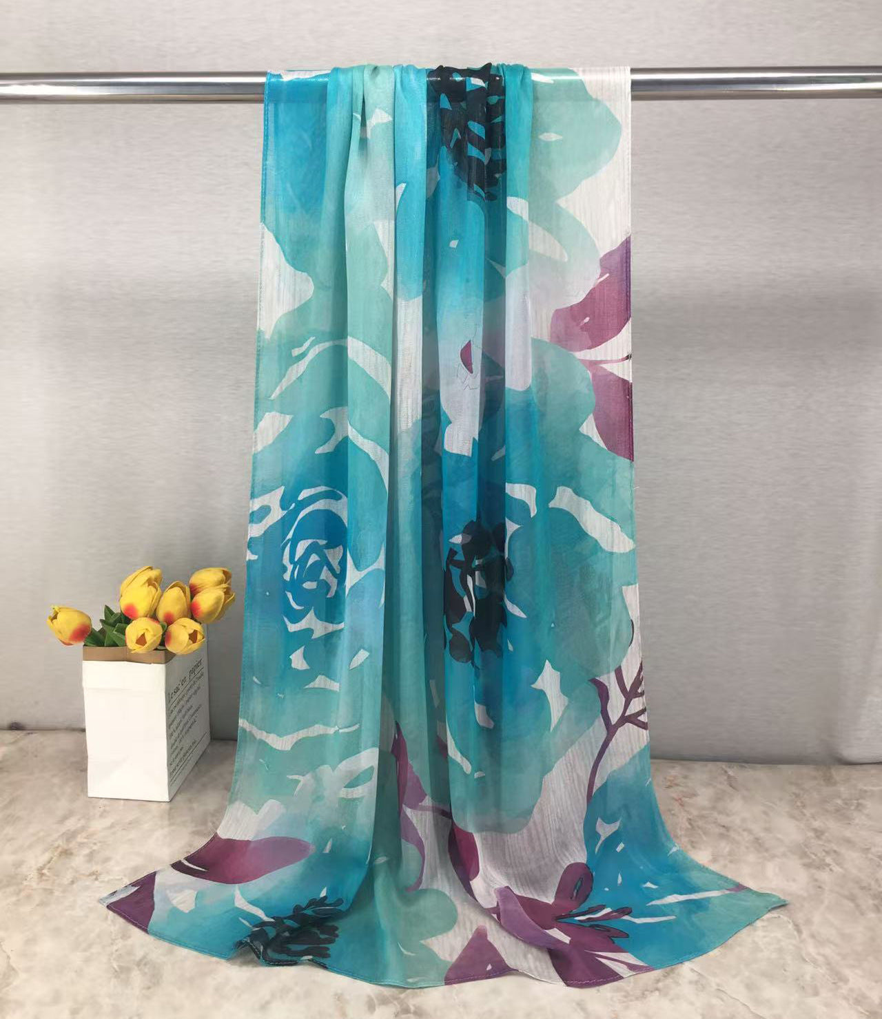 MYE001 Watercolor Modal Cotton Digital Print Scarf