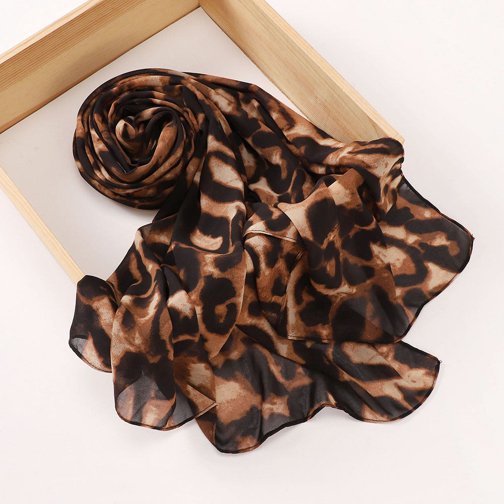 MSL358 Rose flower print hijab (MOQ:2 pieces)