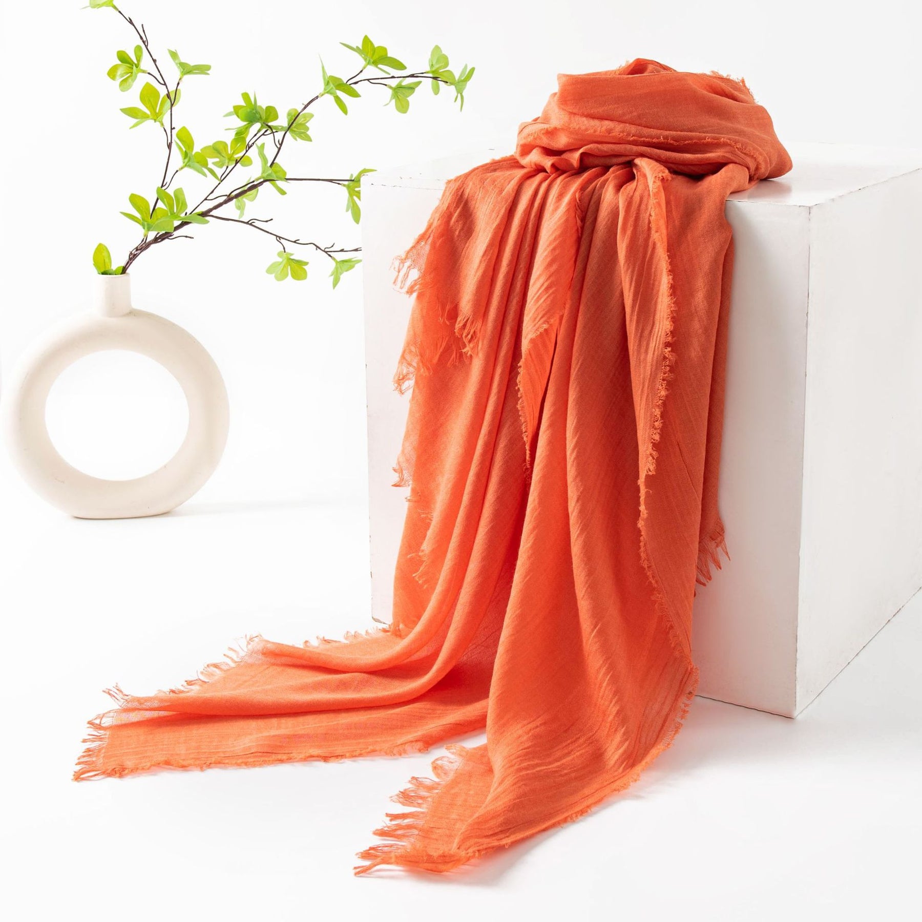 FH24-5559(2) Cotton and linen scarf scarf  winter scarf - MinYang Fashion Apparel Accessory Manufacturer