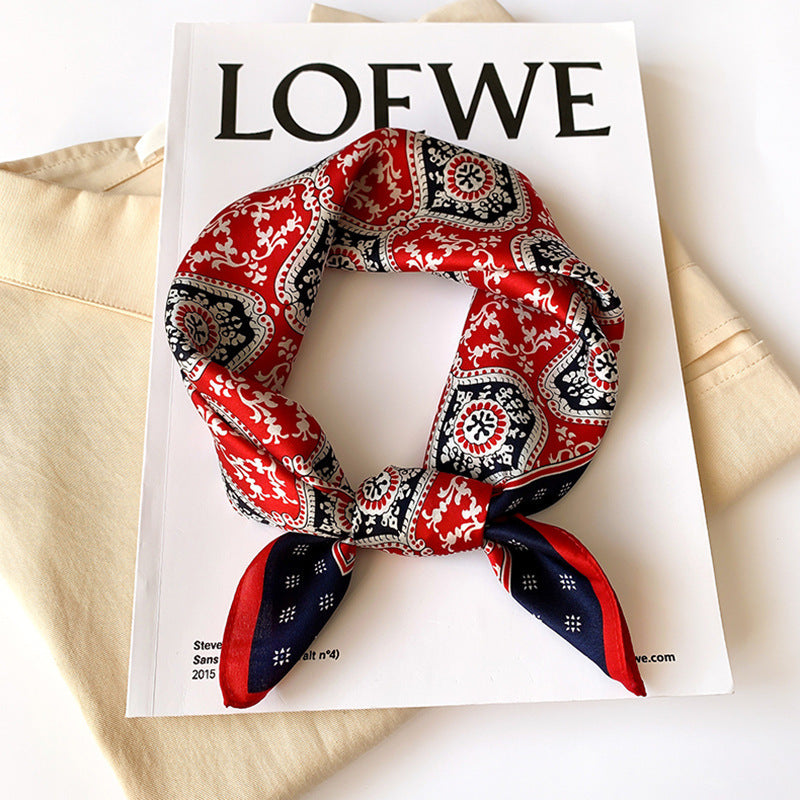 53 Silk Square Scarf 53*53cm Printed ribbon scarf