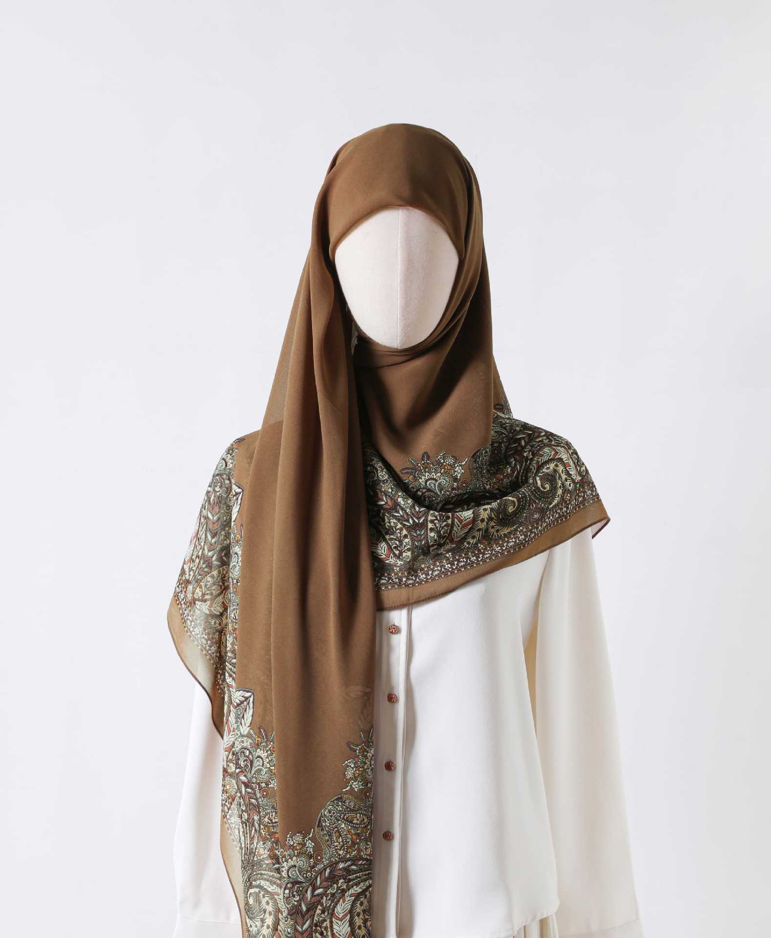 130 crystal chiffon 01 130*130cm Chiffon Scarf Silk Printed Sunscreen Scarf