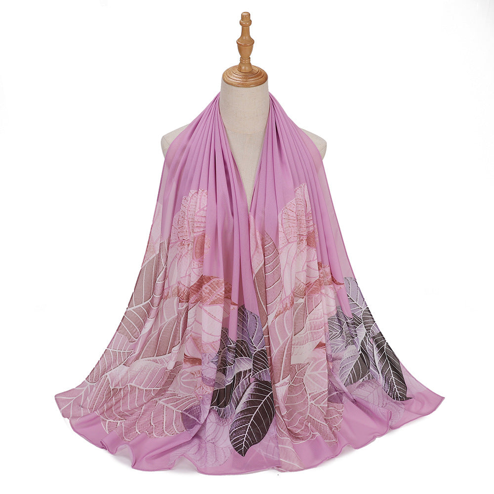 MSL333 New spring and summer pearl chiffon digital printing color scarf New spring and summer pearl chiffon digital printing color scarf