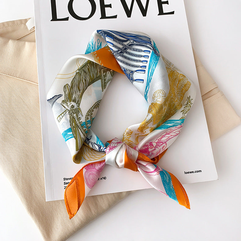 53 Silk Square Scarf 53*53cm Printed ribbon scarf