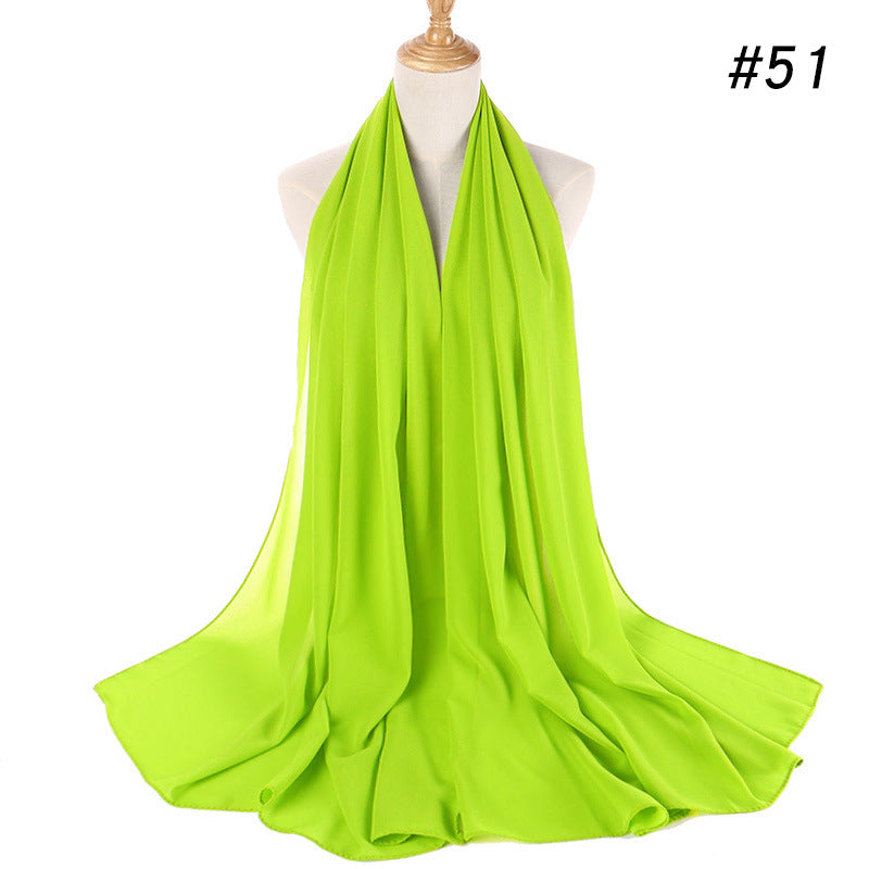 MSL006 Women's pearl chiffon bubble headscarf scarf