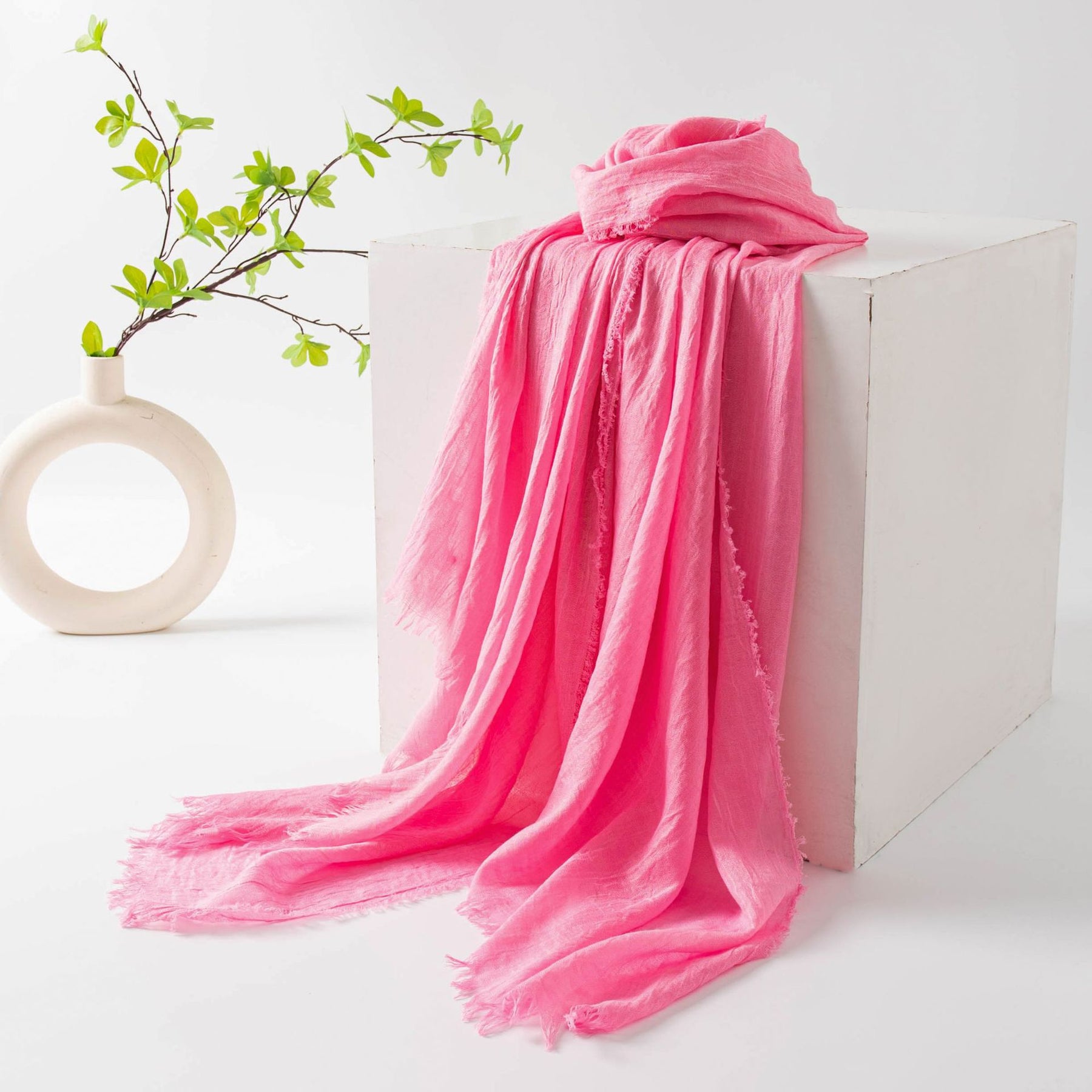FH24-5559(2) Cotton and linen scarf scarf  winter scarf - MinYang Fashion Apparel Accessory Manufacturer
