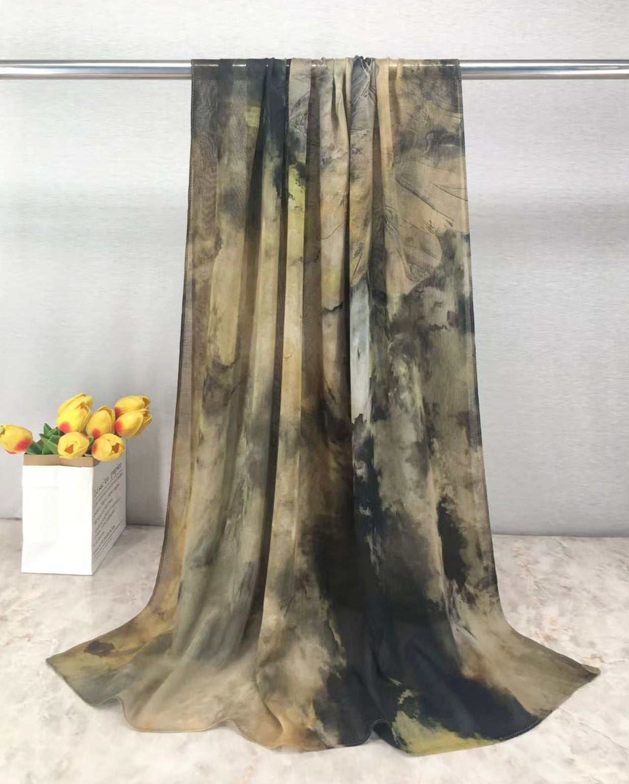 MYE001 Watercolor Modal Cotton Digital Print Scarf