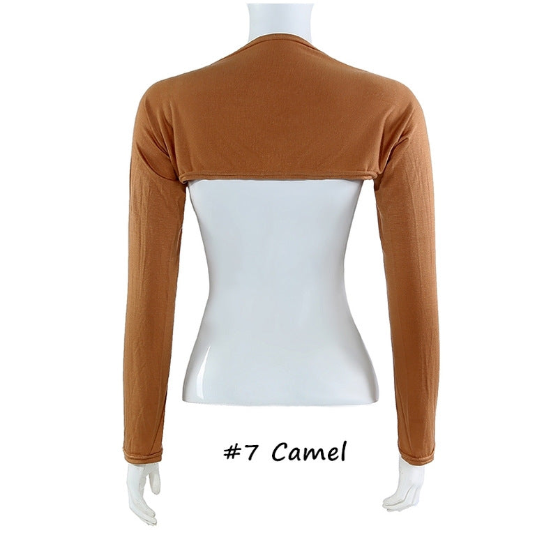 YZ17 Solid color modal cotton bottoming shoulder sleeves