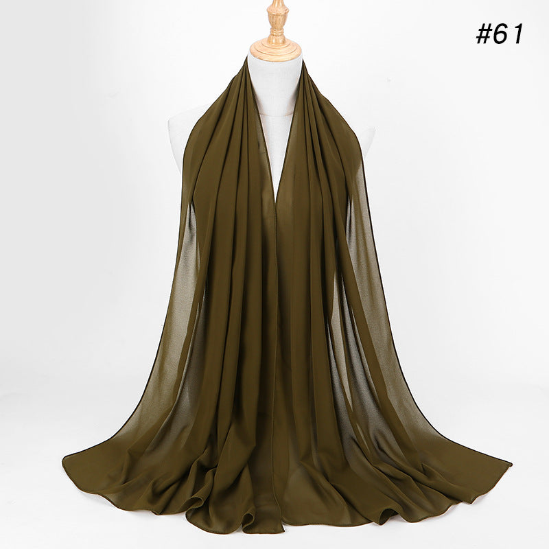 MSL006 Women's pearl chiffon bubble headscarf scarf