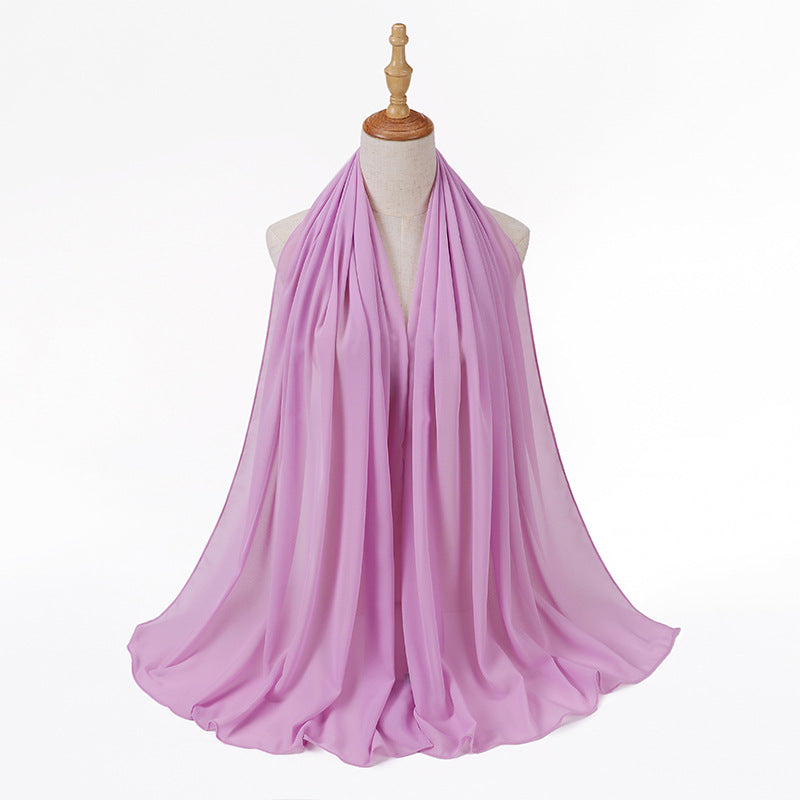 MSL006 Women's pearl chiffon bubble headscarf scarf