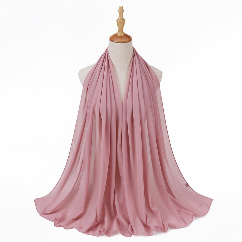 MSL006 Women's pearl chiffon bubble headscarf scarf