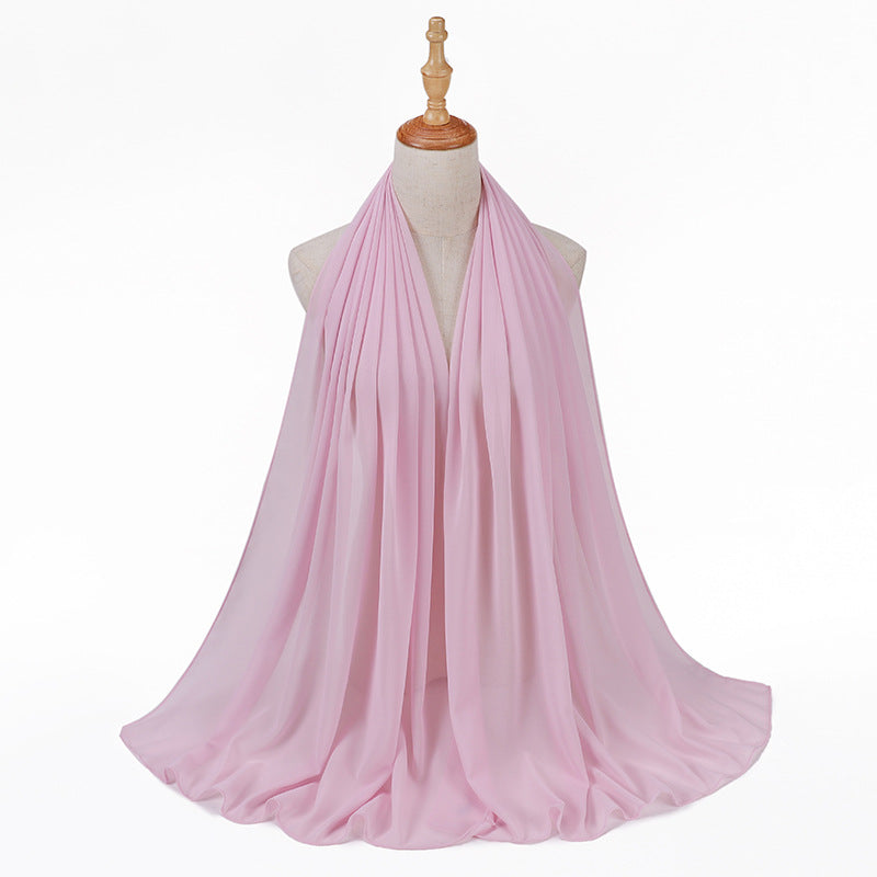 MSL006 Women's pearl chiffon bubble headscarf scarf