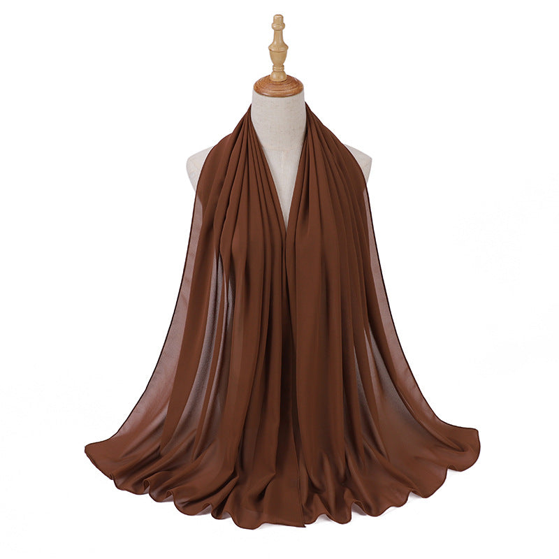 MSL006 Women's pearl chiffon bubble headscarf scarf