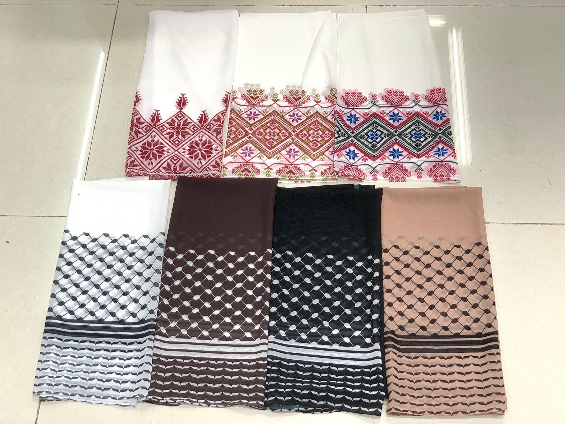 NUEVO02 HIJAB DE GASA CON ESTAMPADO KUFFIYEH