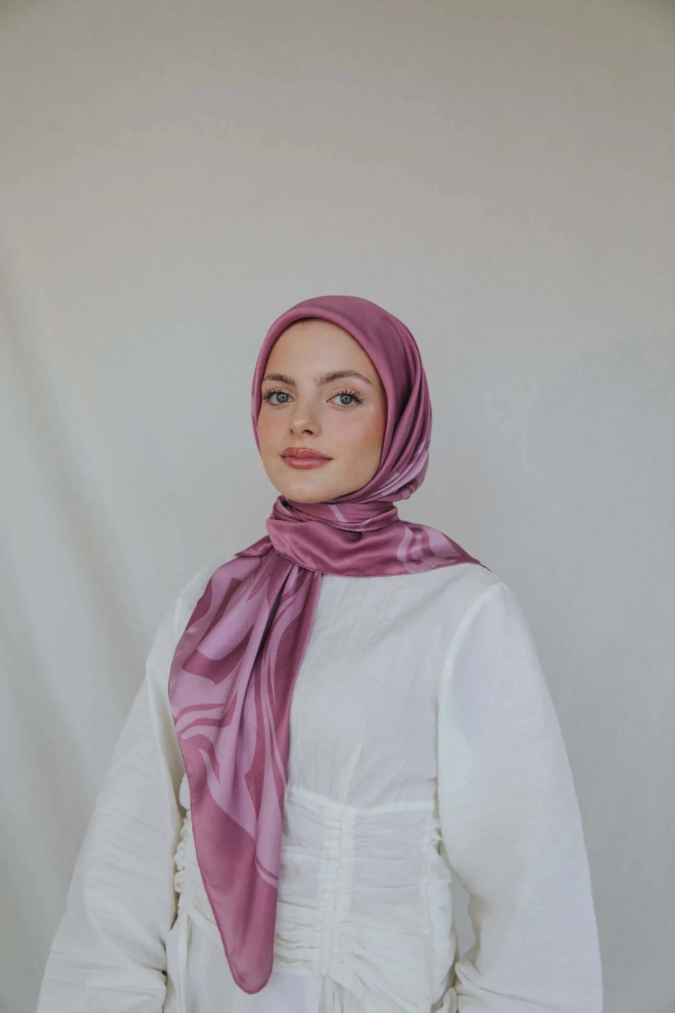 MY084 Advanced Pink hijab printed scarf