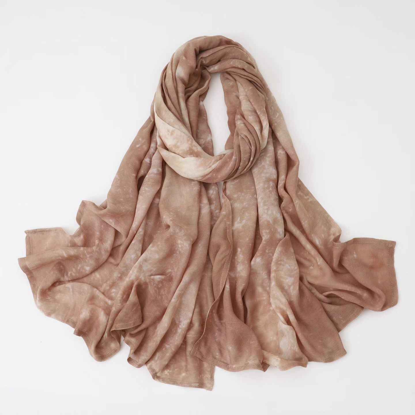 SS005 Tie-Dye Printed Modal Hijab with Double-Stitch Detail