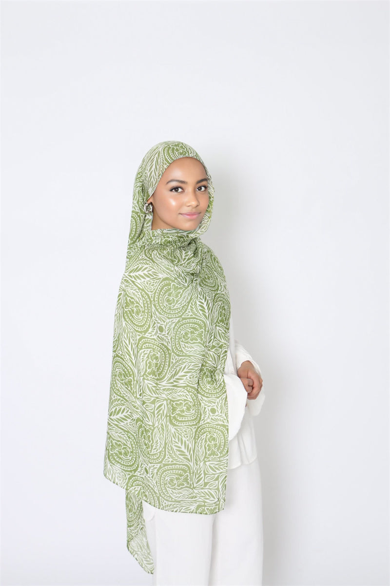 MY088 Fresh wind tudung print hijab/scarf polyester - MinYang Fashion Apparel Accessory Manufacturer