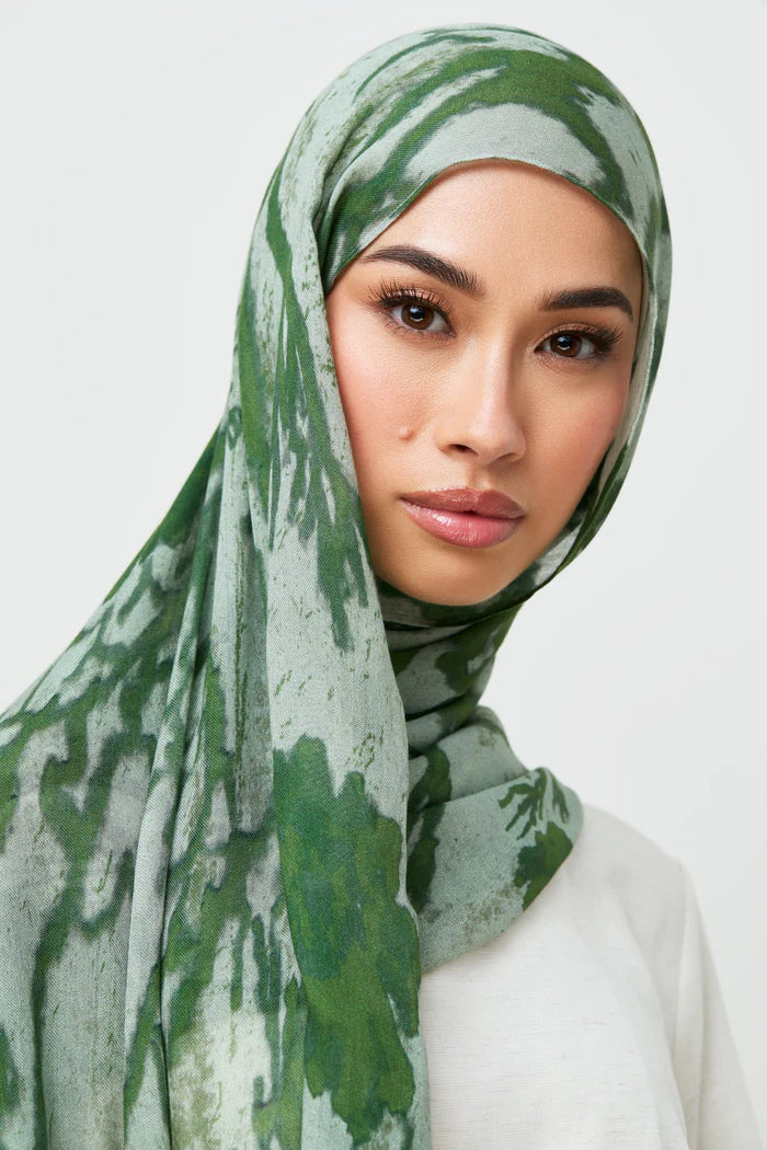 MY003 Hijab-Olive Branch printed hijab/tudung scarf