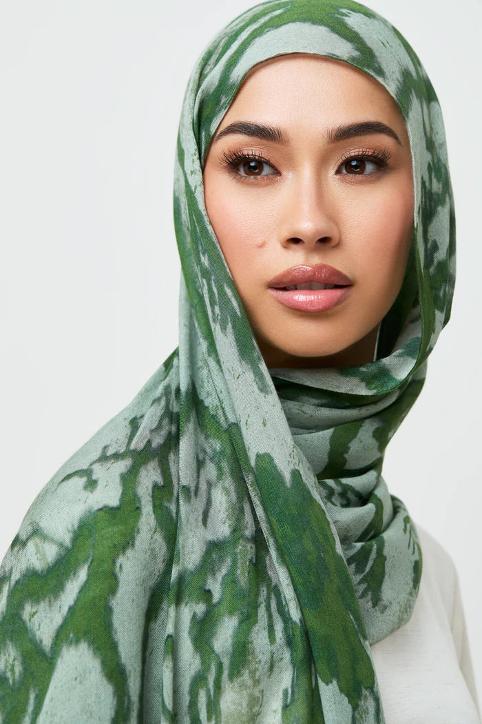 MY003 Hijab-Olive Branch printed hijab/tudung scarf