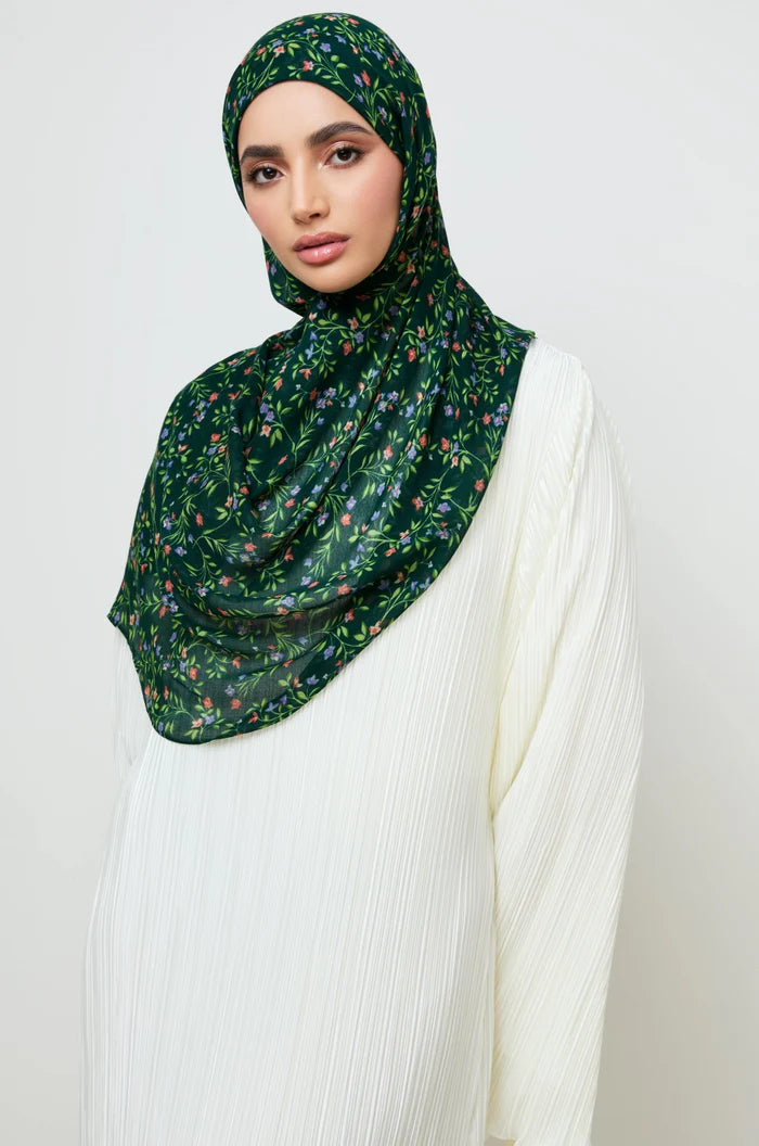 MY00 Hijab - Shadow Petals printed hijab/tudung scarf