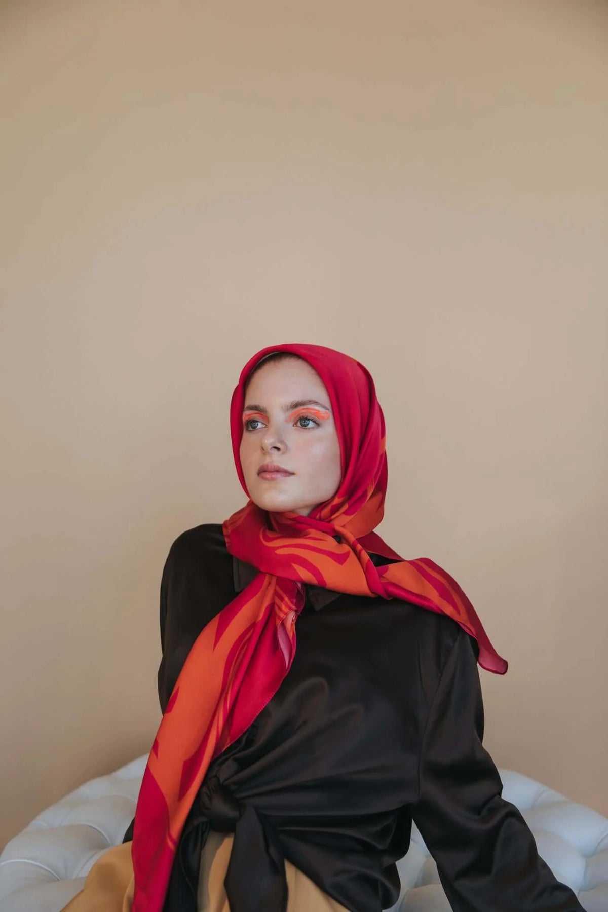 MY083 Peony Red hijab/tudung printed hijab - MinYang Fashion Apparel Accessory Manufacturer