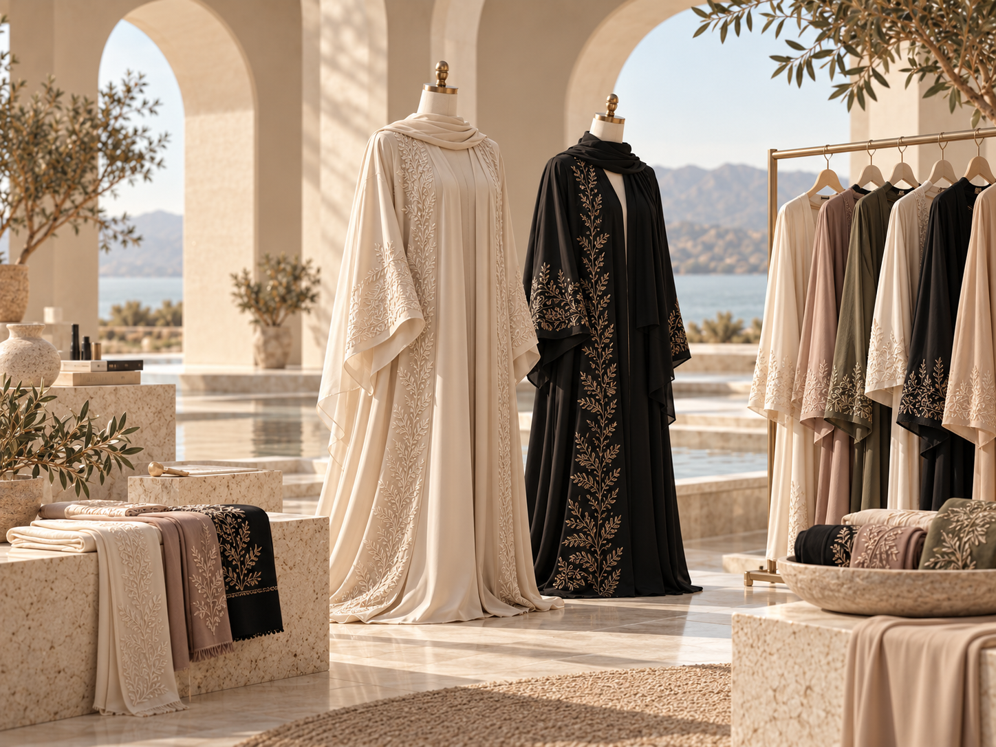 Premium embroidered abaya showroom by MinYang Manufacturer