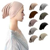 MZ-02  Plain High Elasticity Anti-Slip Silicone Dot Ice Porcelain Cotton Hijab Cap