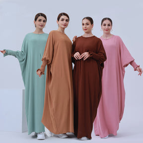 LR616 Middle East Dubai Turkish solid color Tiktok bat style dress - MinYang Fashion Apparel Accessory Manufacturer