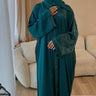 Dark green cardigan + headscarf