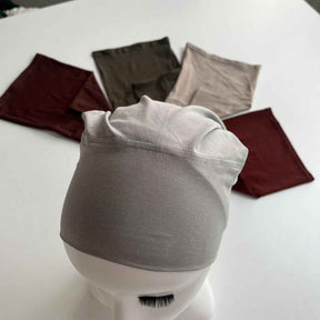 MZ-02  Plain High Elasticity Anti-Slip Silicone Dot Ice Porcelain Cotton Hijab Cap