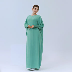 LR616 Middle East Dubai Turkish solid color Tiktok bat style dress - MinYang Fashion Apparel Accessory Manufacturer