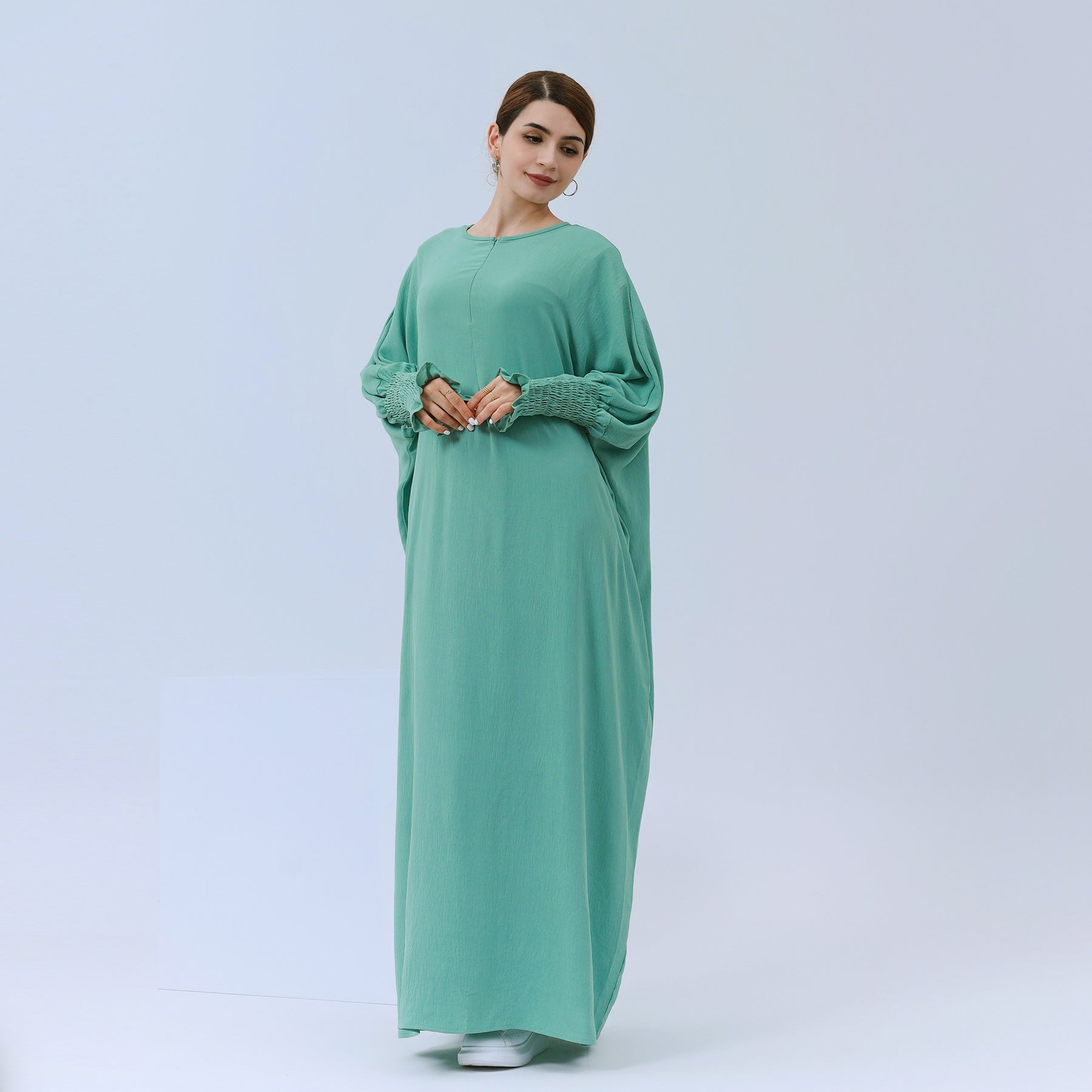 LR616 Middle East Dubai Turkish solid color Tiktok bat style dress - MinYang Fashion Apparel Accessory Manufacturer