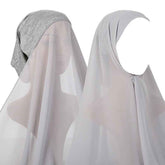 YW166  Plain Chiffon Hijab with Integrated Tube Cap