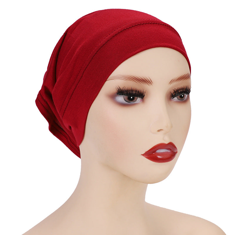 MSL009  plain Mercerized cotton under cap turban  instant hijab