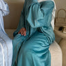Navy blue cardigan + headscarf