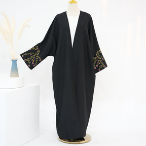 LR790 AliExpress Dubai Middle East Türkiye Dubai Flower Embroidered Elegant Cardigan Robe