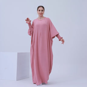 LR616 Middle East Dubai Turkish solid color Tiktok bat style dress - MinYang Fashion Apparel Accessory Manufacturer