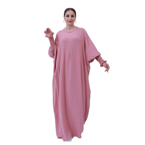 LR616 Middle East Dubai Turkish solid color Tiktok bat style dress - MinYang Fashion Apparel Accessory Manufacturer