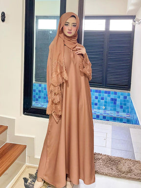 M189 Diamond-free seven-color Middle Eastern foreign trade women's Muslim women's robes Malay Indonesian dress with headscarf